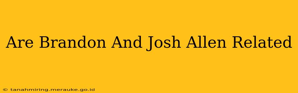 Are Brandon And Josh Allen Related