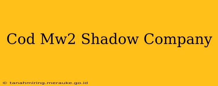 Cod Mw2 Shadow Company