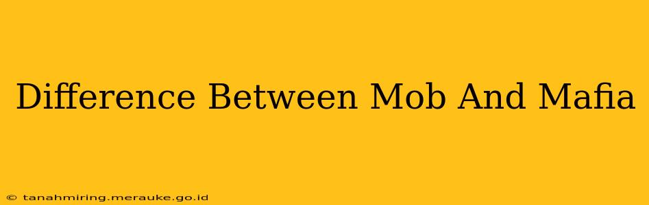 Difference Between Mob And Mafia