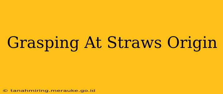 Grasping At Straws Origin