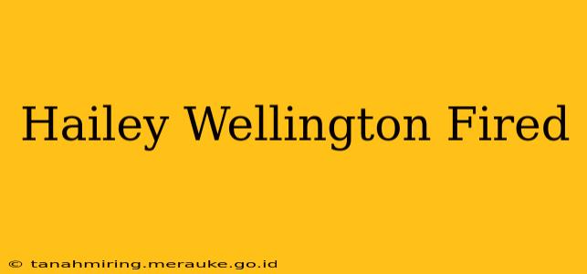 Hailey Wellington Fired
