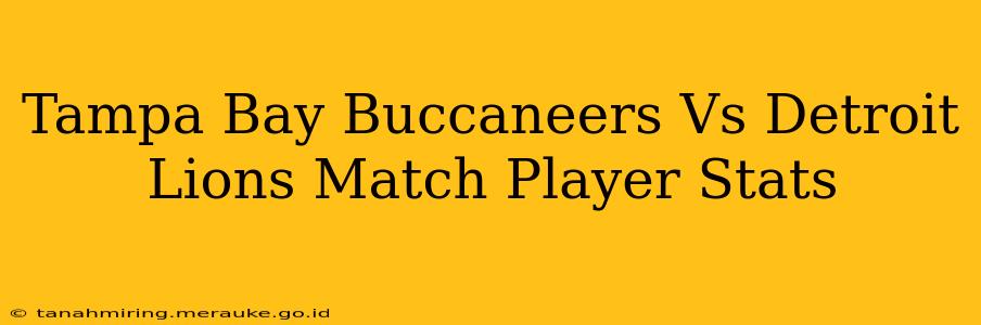 Tampa Bay Buccaneers Vs Detroit Lions Match Player Stats