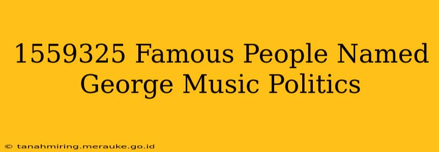 1559325 Famous People Named George Music Politics