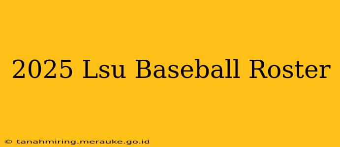 2025 Lsu Baseball Roster