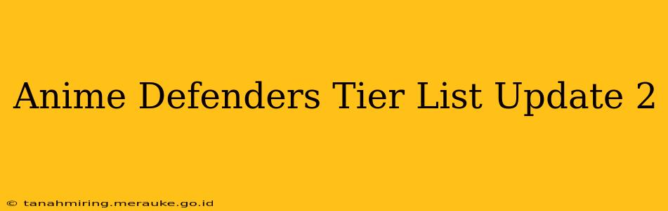 Anime Defenders Tier List Update 2