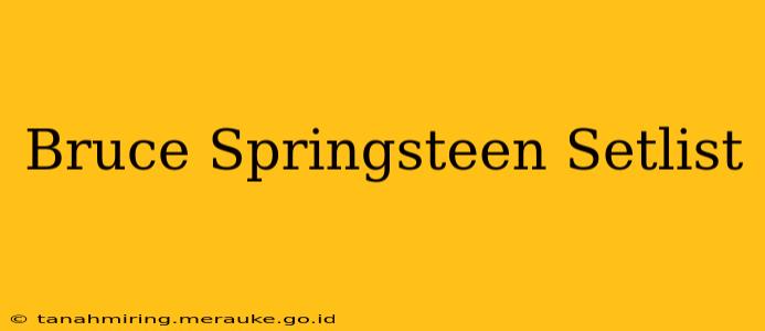 Bruce Springsteen Setlist