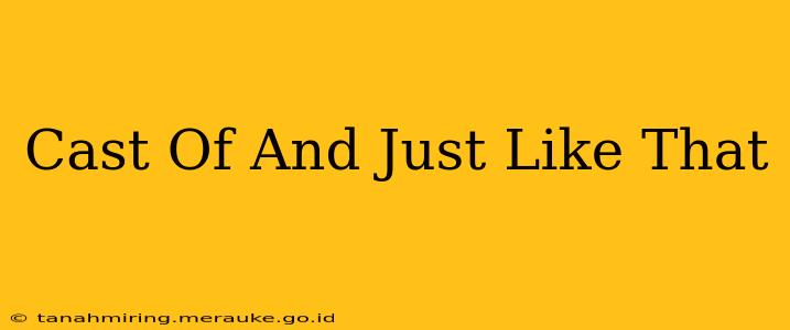 Cast Of And Just Like That