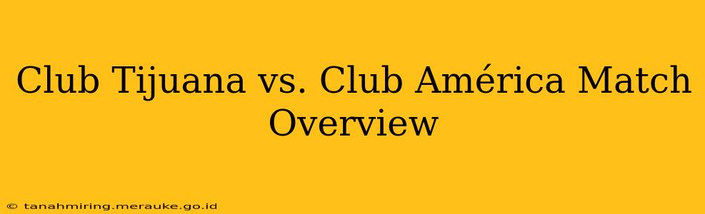 Club Tijuana vs. Club América Match Overview