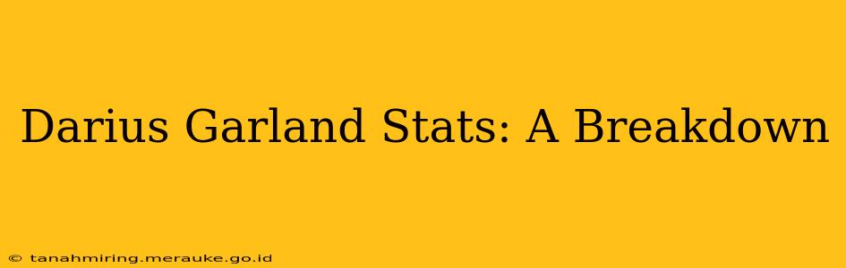 Darius Garland Stats: A Breakdown