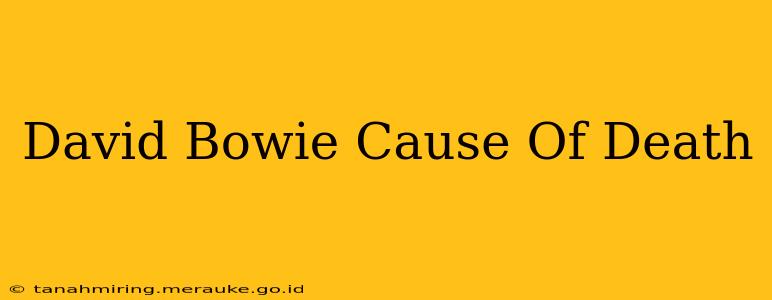 David Bowie Cause Of Death