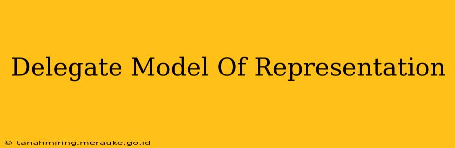 Delegate Model Of Representation