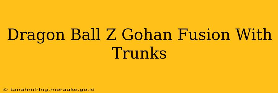 Dragon Ball Z Gohan Fusion With Trunks