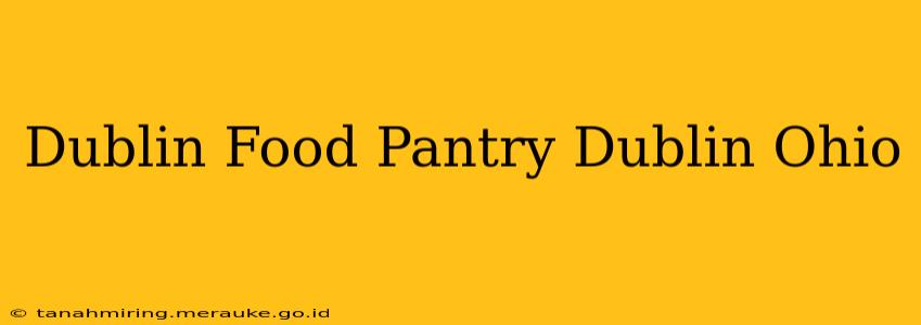 Dublin Food Pantry Dublin Ohio