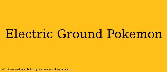 Electric Ground Pokemon