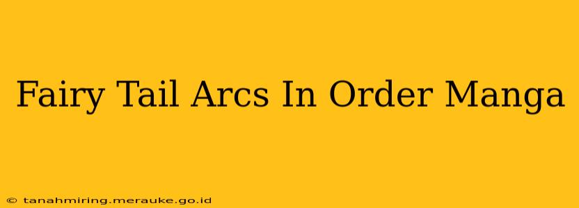 Fairy Tail Arcs In Order Manga