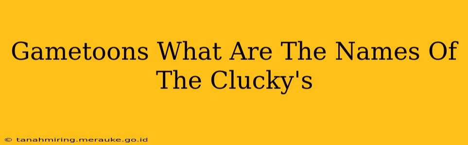 Gametoons What Are The Names Of The Clucky's