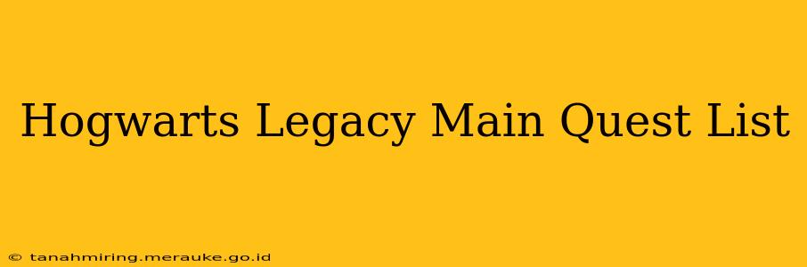 Hogwarts Legacy Main Quest List