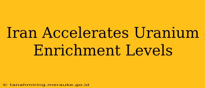 Iran Accelerates Uranium Enrichment Levels