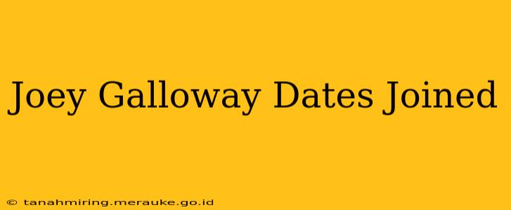 Joey Galloway Dates Joined