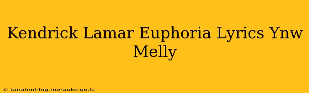Kendrick Lamar Euphoria Lyrics Ynw Melly