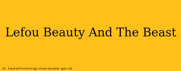 Lefou Beauty And The Beast