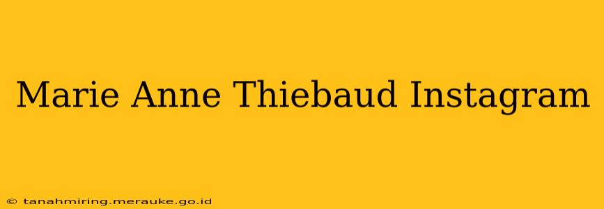 Marie Anne Thiebaud Instagram