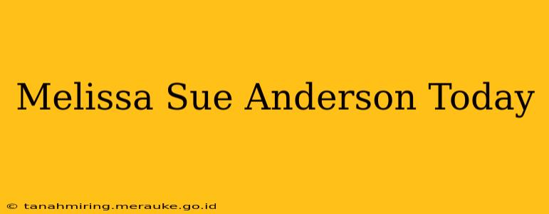 Melissa Sue Anderson Today