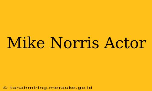 Mike Norris Actor