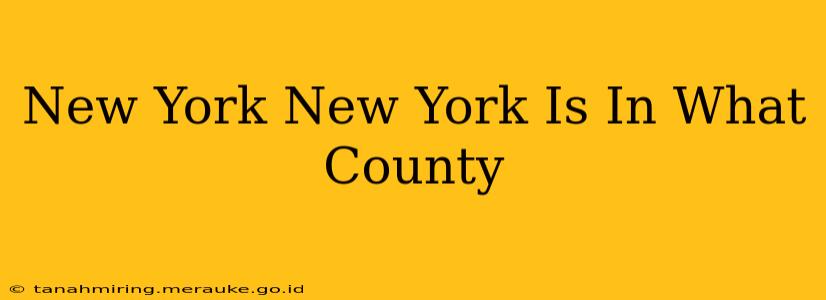 New York New York Is In What County