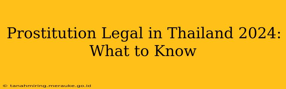 Prostitution Legal in Thailand 2024: What to Know