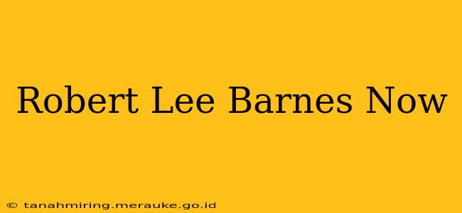 Robert Lee Barnes Now