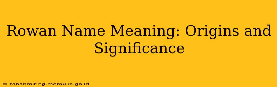 Rowan Name Meaning: Origins and Significance