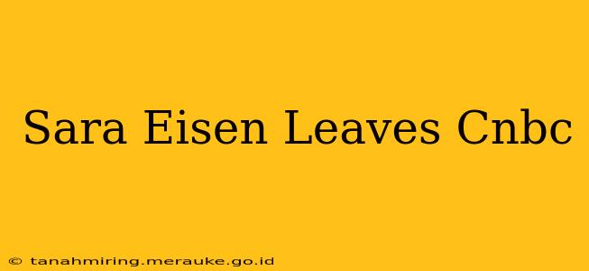 Sara Eisen Leaves Cnbc