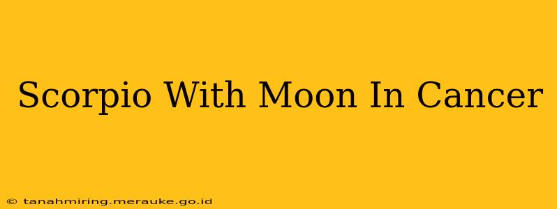 Scorpio With Moon In Cancer