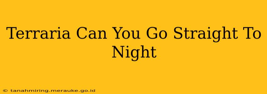 Terraria Can You Go Straight To Night