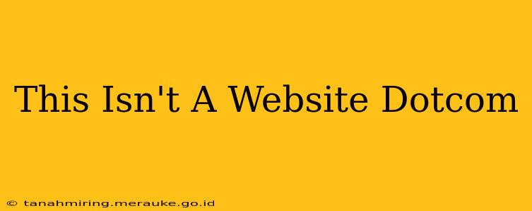 This Isn't A Website Dotcom