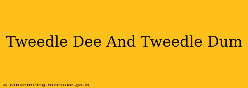 Tweedle Dee And Tweedle Dum