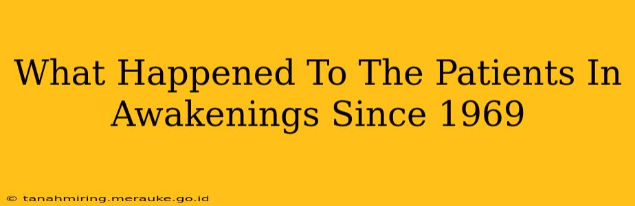 What Happened To The Patients In Awakenings Since 1969