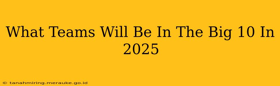 What Teams Will Be In The Big 10 In 2025